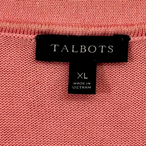 Talbots Pink and Orange Cardigan Sweater Classic Knit - Picture 3 of 8